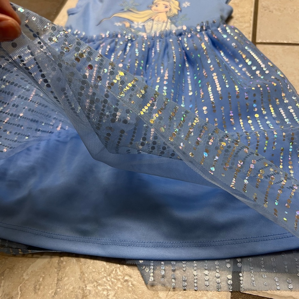 Disney Sparkling Blue Elsa Dress- NWOT - Picture 3 of 4
